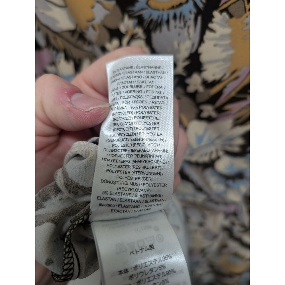 NWOT Ralph Lauren 10 Floral Twist Front Brown Beige Floral Jersey Dress Career - Picture 7 of 7